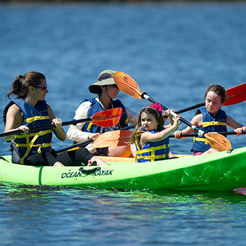 A bunch of differnt colored paddled boats lined up at a dock